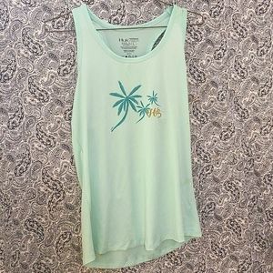 Huk tank woman's L  Large turquise green mint